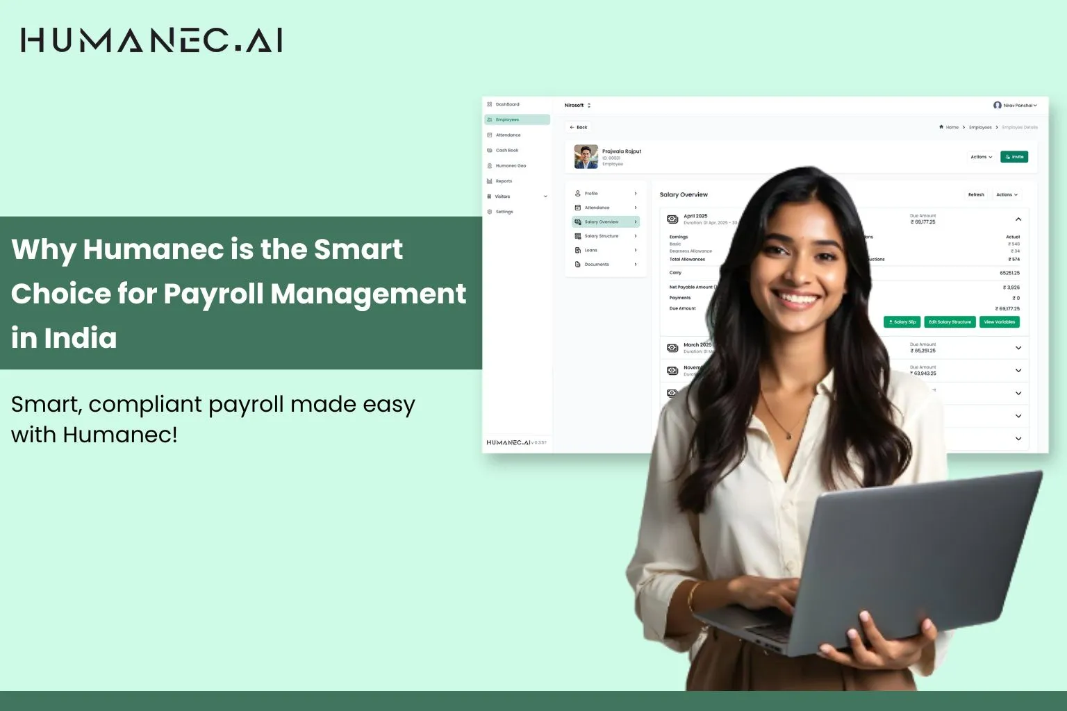 Best payroll management software in India by Humanec for SMEs