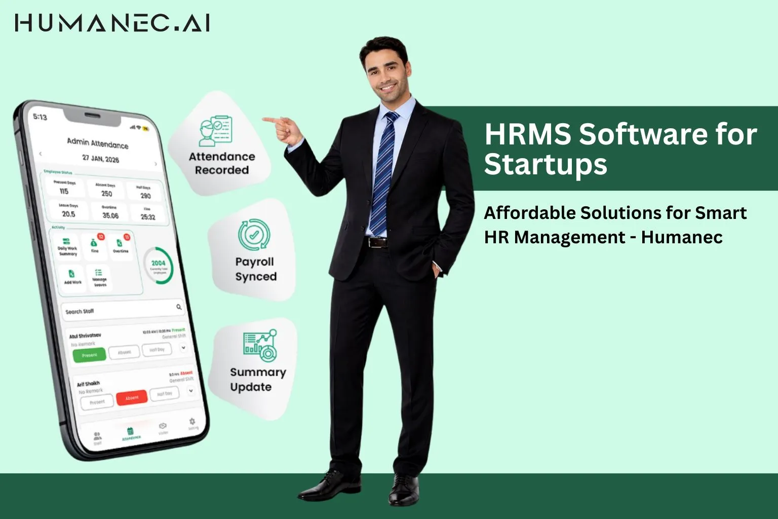 Affordable HRMS software for startups with payroll and attendance management