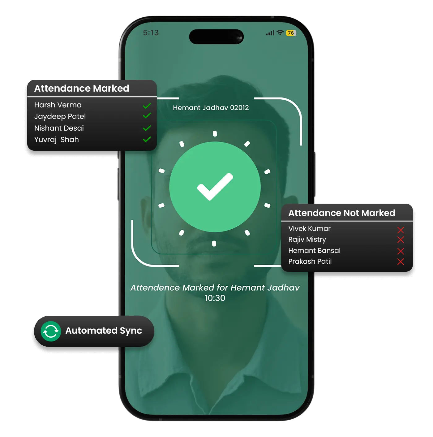 AI-based attendance tracking app with real-time data