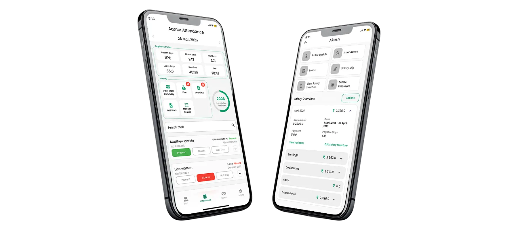 Employee self-service portal screenshot